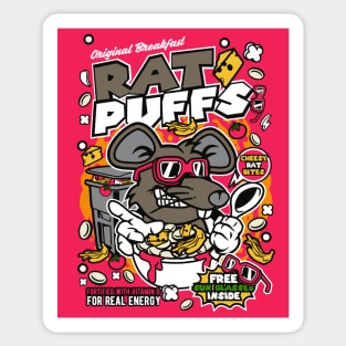 Retro Cereal Box Rat Puffs // Junk Food Nostalgia // Cereal Lover Sticker